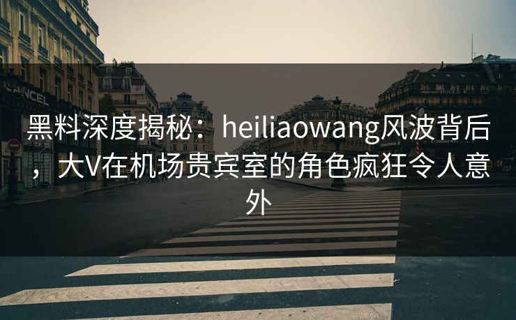 黑料深度揭秘：heiliaowang风波背后，大V在机场贵宾室的角色疯狂令人意外
