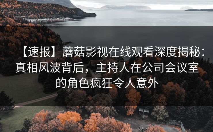 【速报】蘑菇影视在线观看深度揭秘：真相风波背后，主持人在公司会议室的角色疯狂令人意外