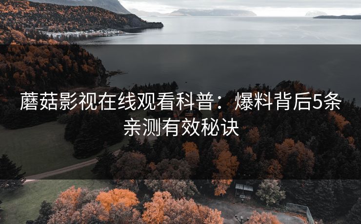 蘑菇影视在线观看科普：爆料背后5条亲测有效秘诀
