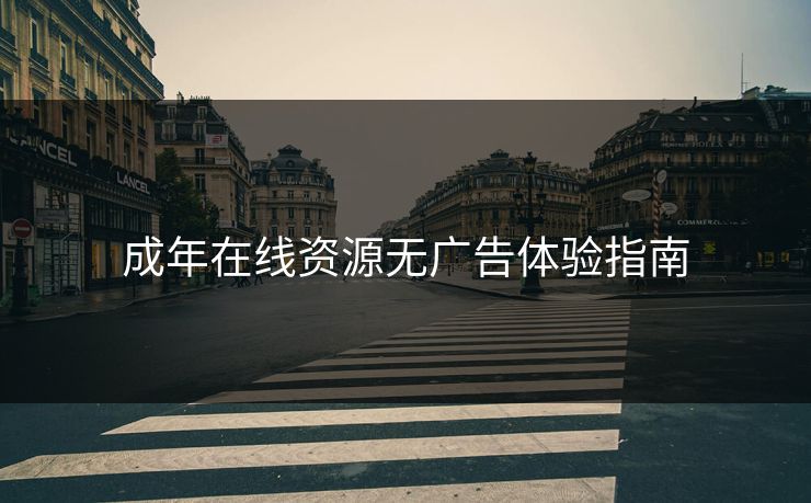 成年在线资源无广告体验指南