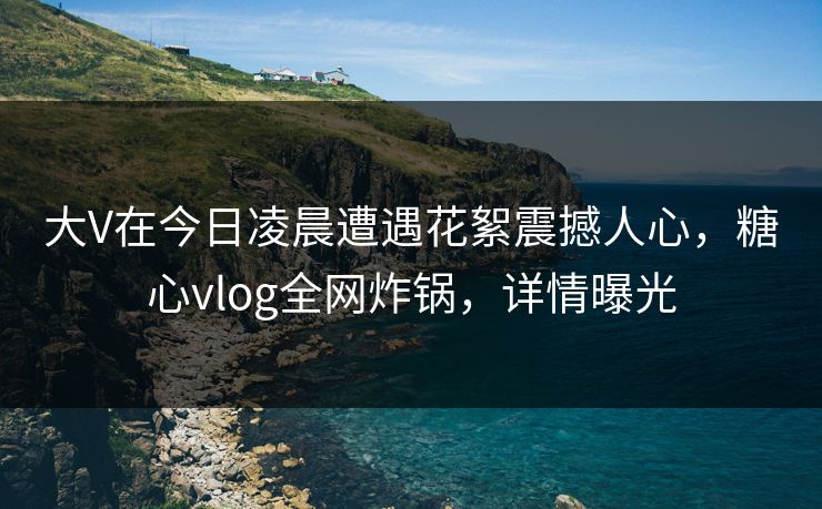 大V在今日凌晨遭遇花絮震撼人心，糖心vlog全网炸锅，详情曝光